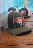 Trucker Hat with Red White & Blue Logo